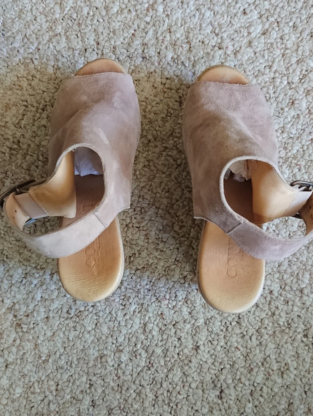 Cordani Taupe Open Toe Espadrille Suede Wedge Sandals size 6